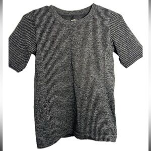 Athleta Charcoal Ribbed Knit Top